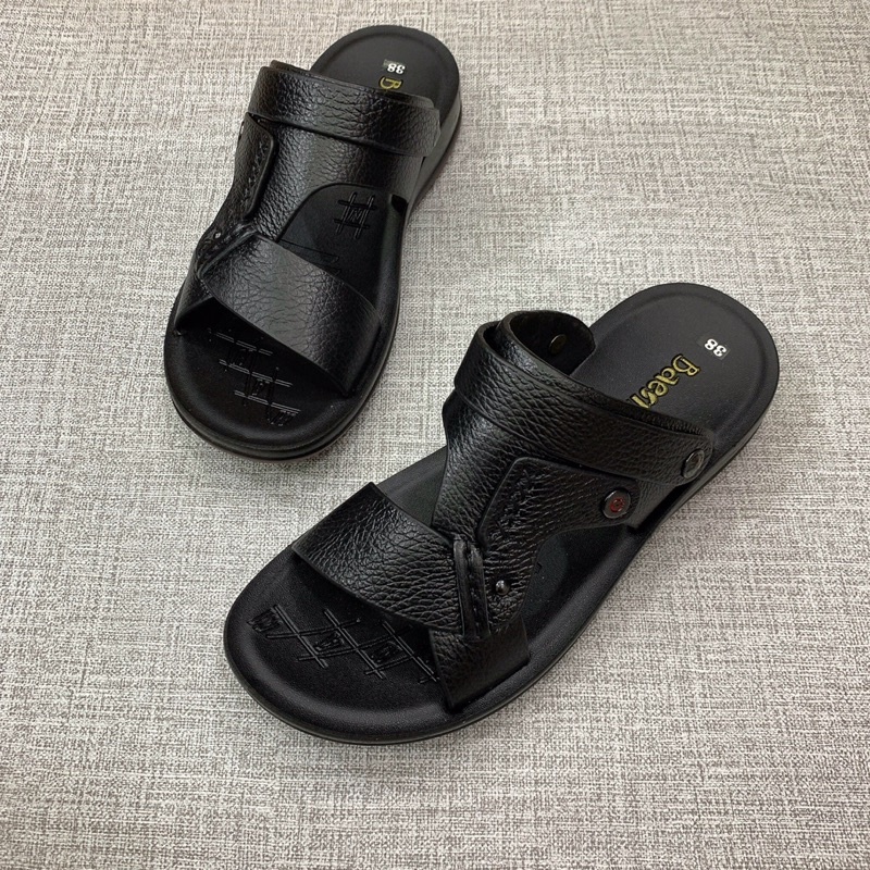 dép da nam da bò  đế kếp 3 p trống trơn trượt siêu bền siêu êm!!!