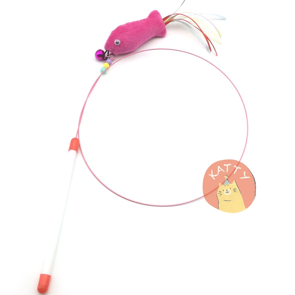 Cần câu cho mèo dây thép cưng xỉu