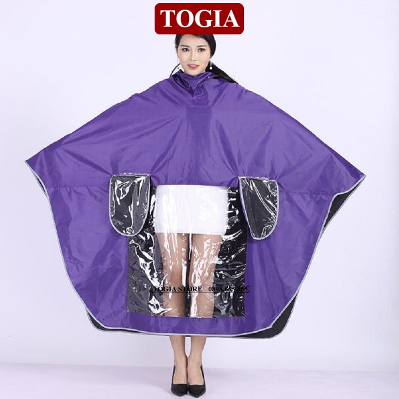 Áo Mưa Phản Quang 1 MŨ  Có Kính Chắn Nước Che Mặt Chống Thấm Cao Cấp Có Túi Chùm Gương Chiếu Hậu TOGIA