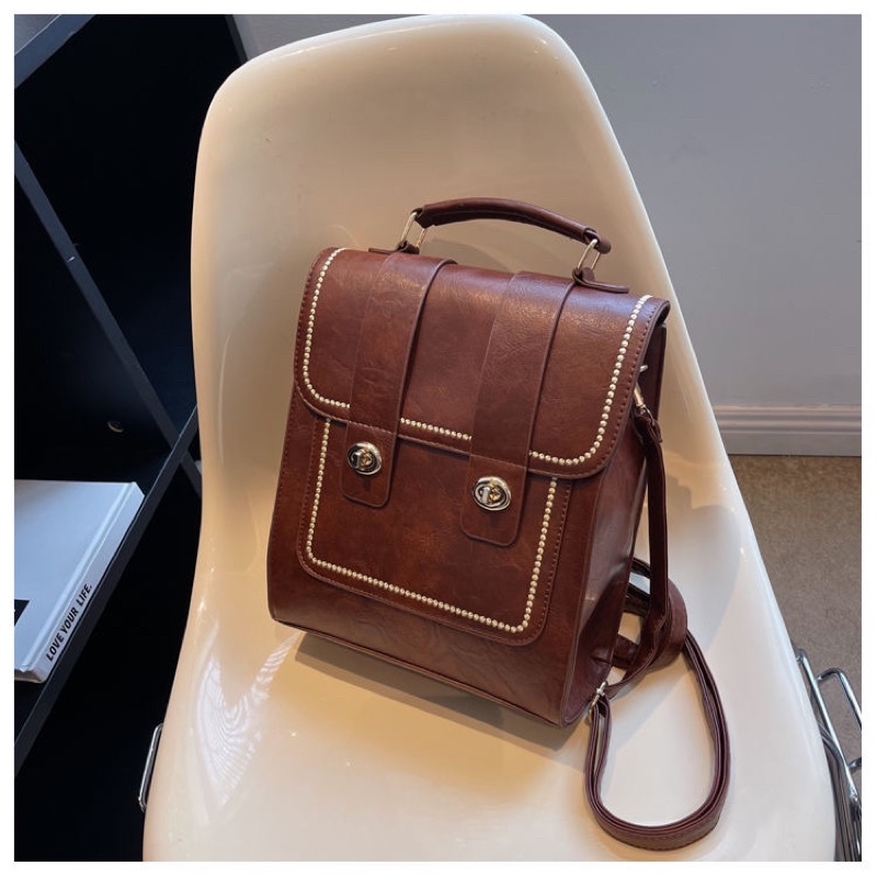 BALO DA❤️FREESHIP❤️Balo Da Nữ Đẹp Đi Học Mini Cao Cấp Thời Trang VINTAGE Giá Rẻ