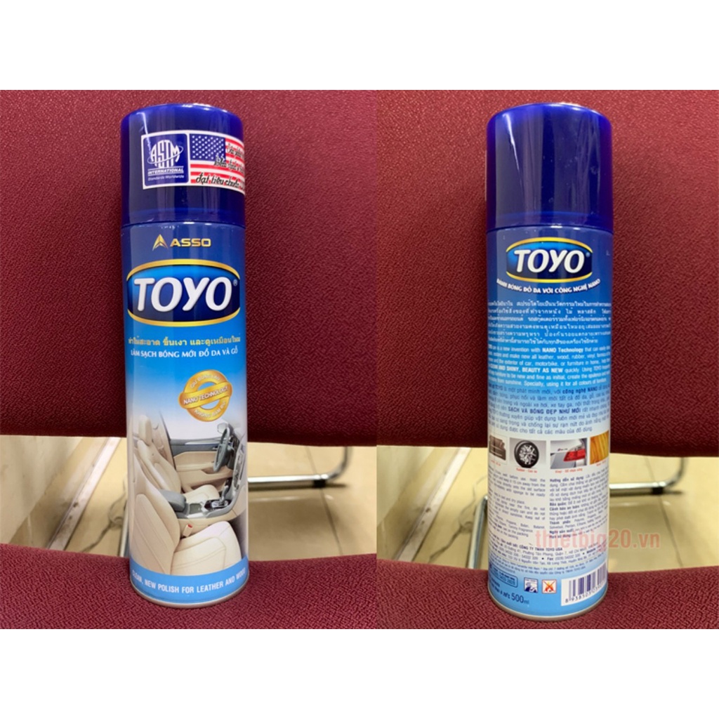Xịt bóng toyo chính hãng  xịt bóng da và nhựa