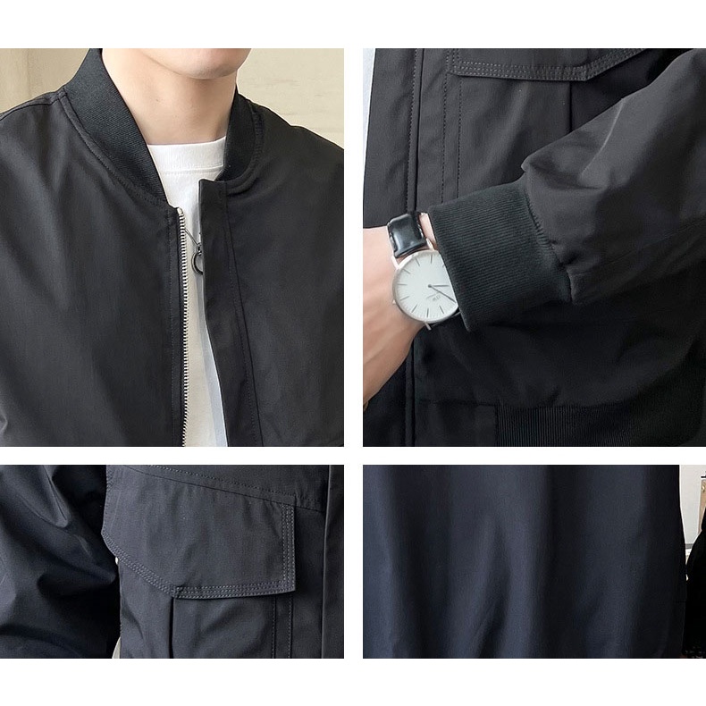 Áo khoác bomber kaki nam phong cách Hàn Quốc năng động