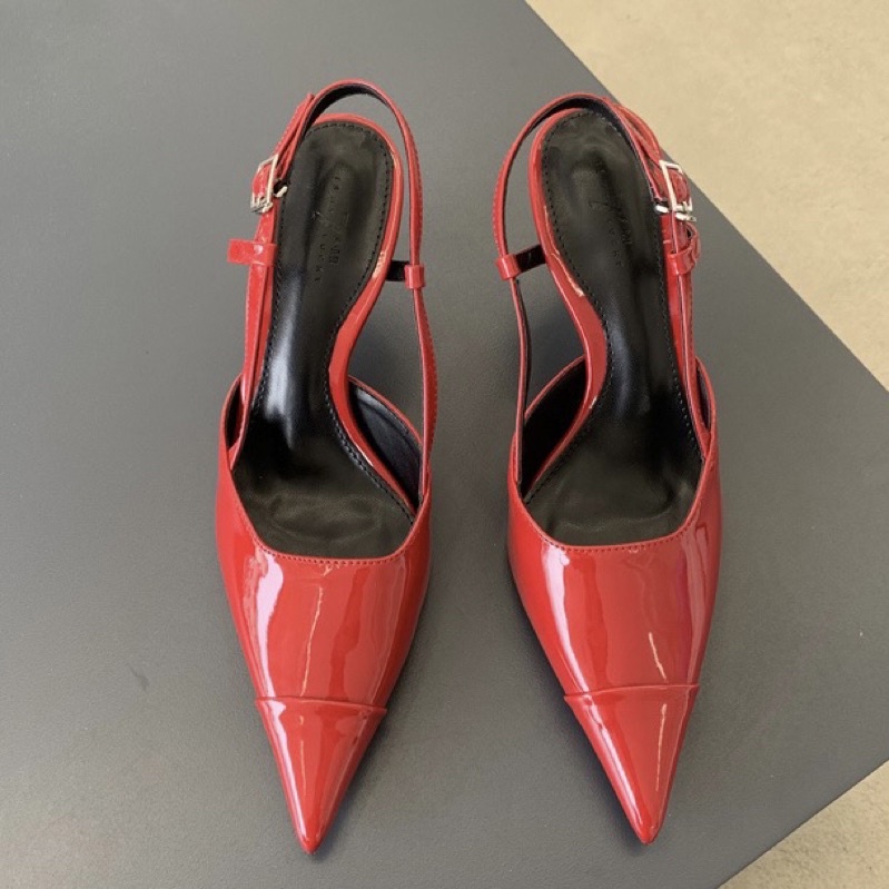 ORDER 💗 Giày mũi nhọn da bóng gót nhọn 6cm 35-39