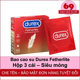 Bao cao su siêu mỏng durex fetherlite hộp 3 bao