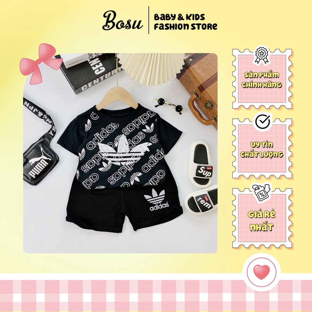 Bộ Cotton cao cấp phong cách Adidas cho bé trai, bé gái  - Hàng xuất EU