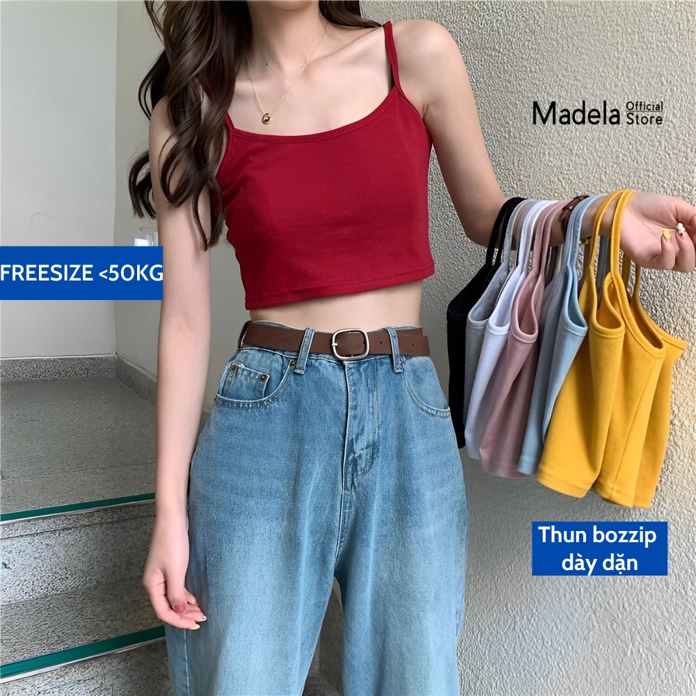 Áo 2 Dây Croptop Chất Thun Co Giãn Madela Nhiều Màu Lựa Chọn, Croptop Ngắn 2 Dây Dáng Ôm Quyến Rũ