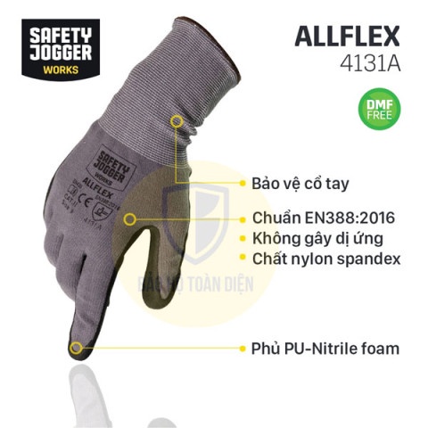 Găng tay đa dụng Safety Jogger Allflex. Găng đa dụng chính hãng nhập khẩu. Dùng bốc vác, lái xe,..