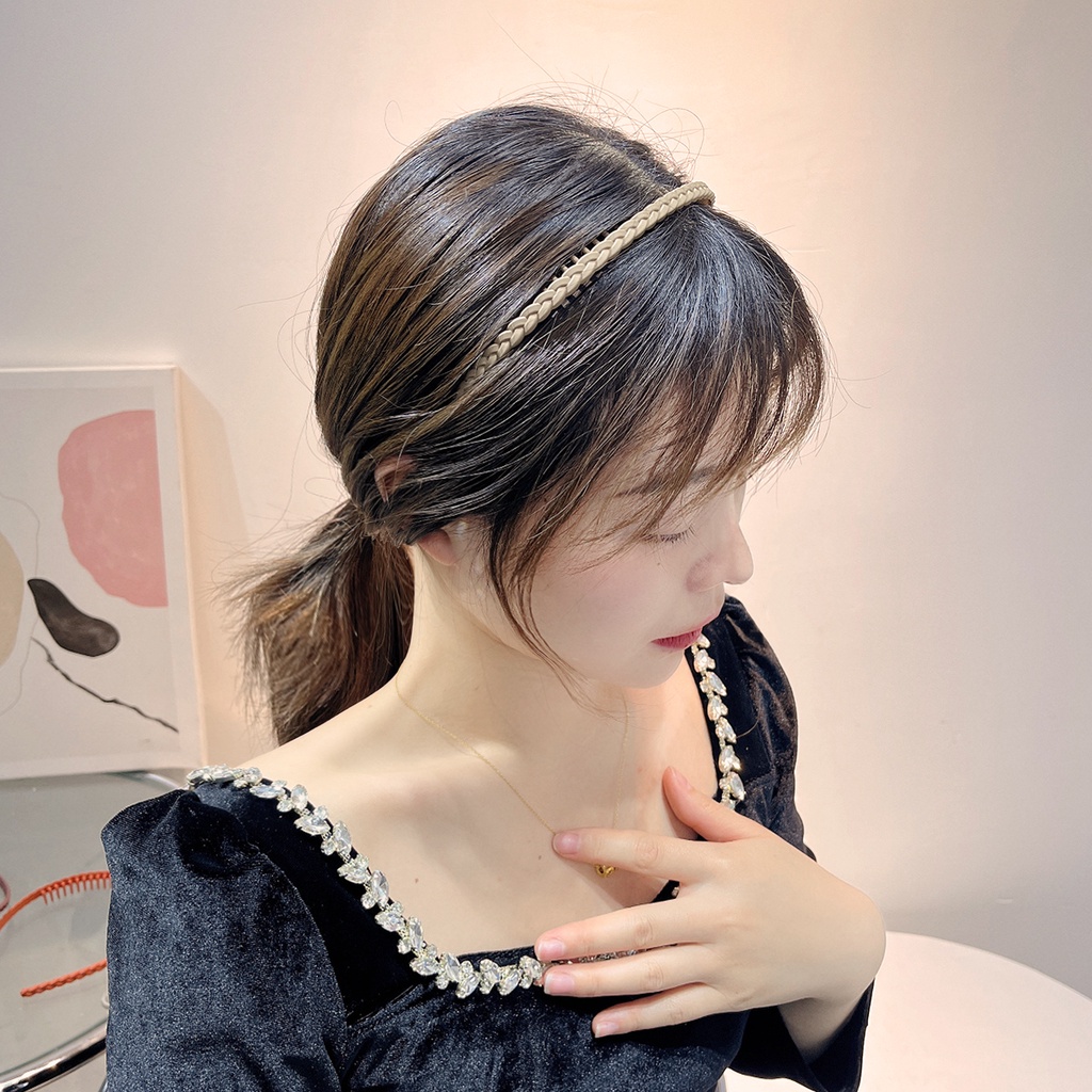 Băng đô cài tóc BEADIA co giãn đính hạt acrylic chống trượt nhiều kiểu dáng tùy chọn