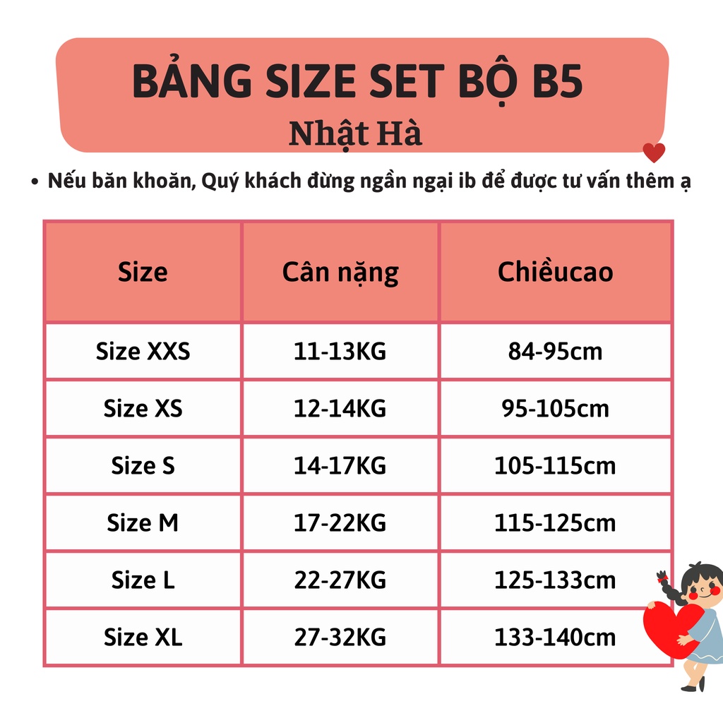 [Mã BMTTC60 giảm đến 60K đơn 50K] Set bộ đi học cho bé gái NHẬT HÀ size đại 10-32kg siêu thoáng mát ngày hè