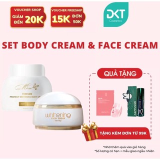 Set dưỡng trắng da mặt gồm kem face Pháp và kem body trắng da toàn thân Acosmetics dưỡng ẩm, cải thiện màu da hiệu quả