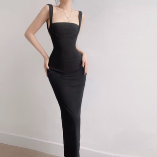 Đầm hai dây dáng ôm midi Emilyshop
