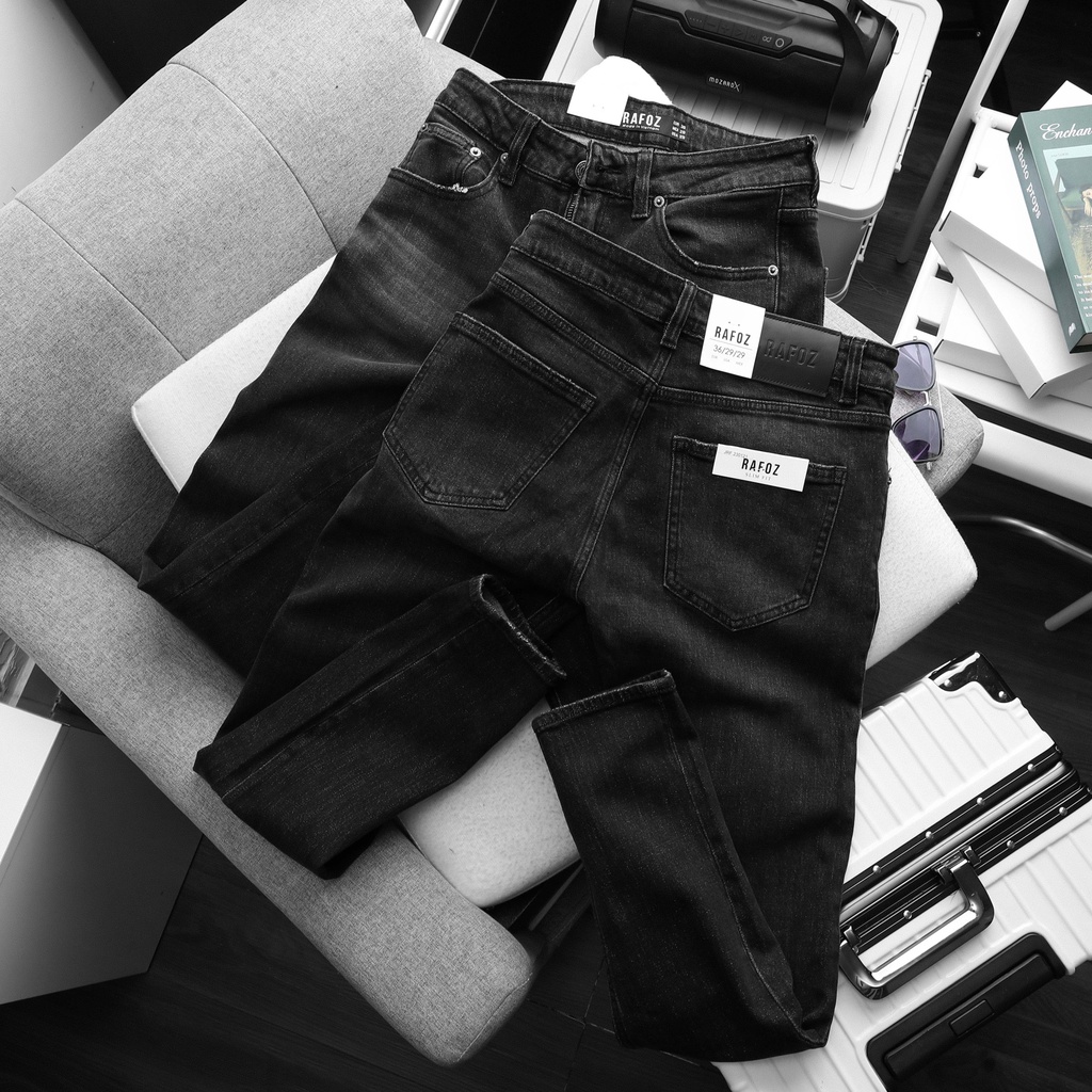 Quần jean nam dài form slimfit chất vải co giãn thoải mái RAFOZ 121 Xám wash - 220270