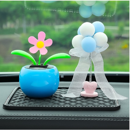 Hàng mới về- Hoa nhẩy múa-Set decor tình nhân chậu hoa nhảy múa năng lượng mặt trời trang trí taplo ô tô, xe hơi.