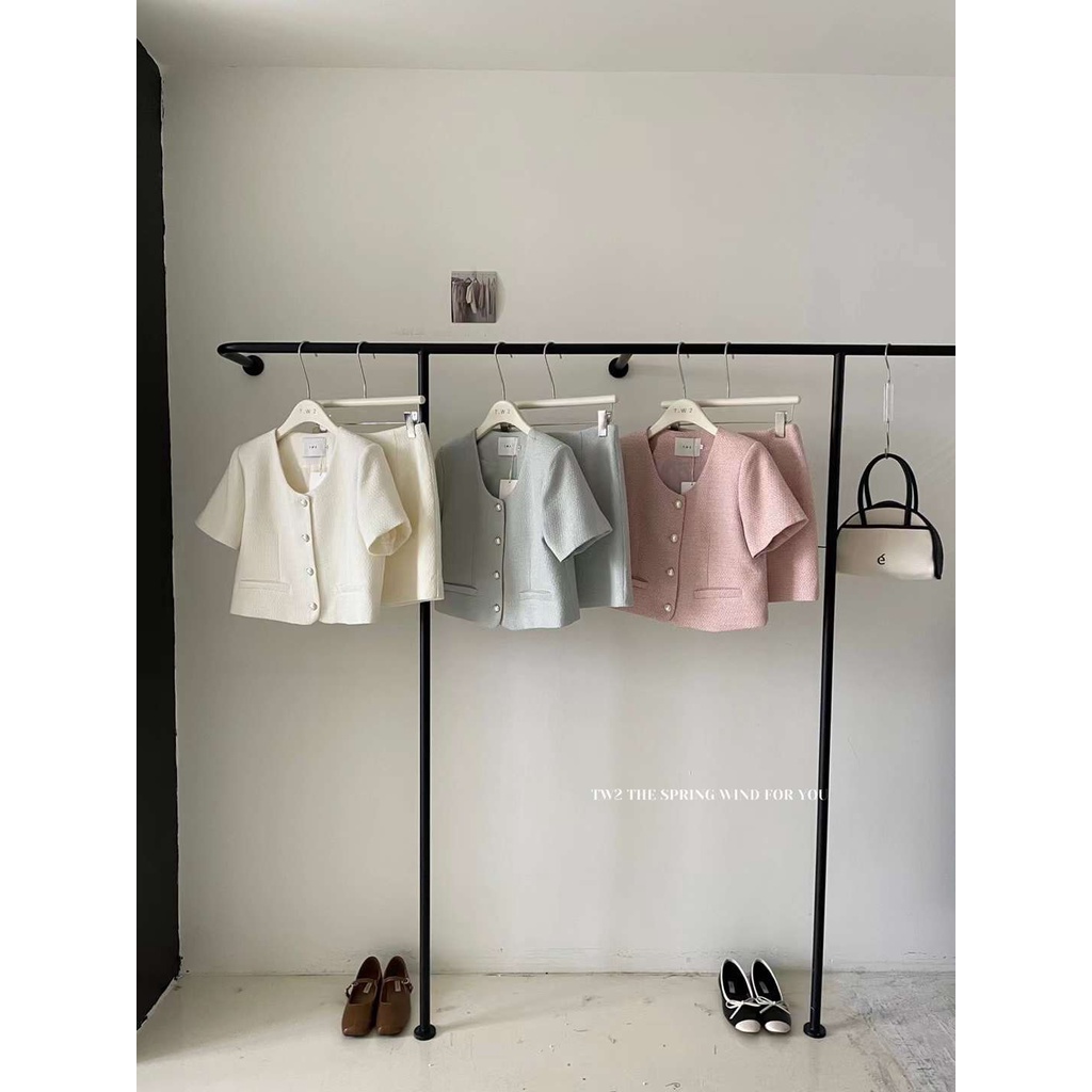 Set Tweed 15365 áo cộc + chân váy TW2