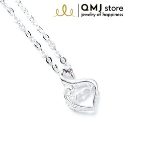 Dây chuyền QMJ Thiên nga đá nhảy bạc 925 cao cấp - Q129