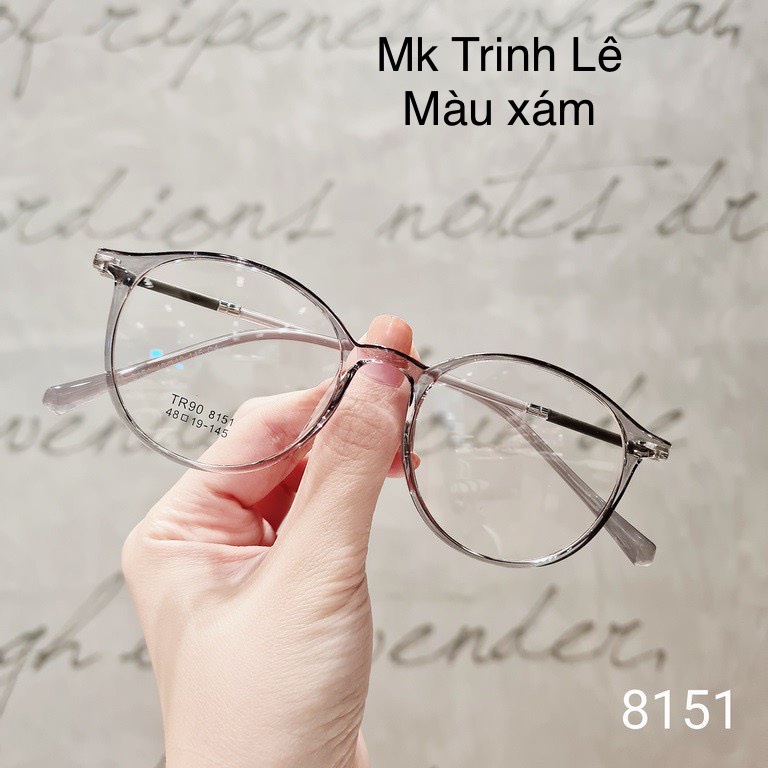Gọng kính cận kim loại 8151 mắt kính trinh Lê- tặng hộp, khăn