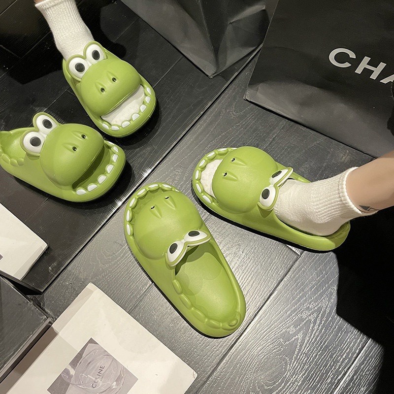 Dép Cá Sấu Há Miệng Dép Khủng Long Mắt To Dép Hà Mã Quai Ngang Siêu Nhẹ Dễ Thương