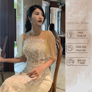 Đầm ren tay bồng phối lưới LiLiQiQi By LeeGi Min5613