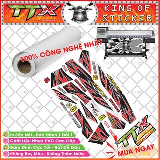 Tem Lửa Sirius Màu Đỏ Đen Trắng Đẹp Rực Rỡ - Mẫu Sirius Lửa Mới Nhất (s065-A1)