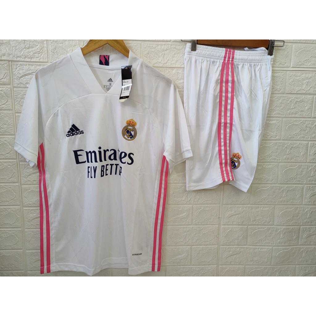 Bộ quần áo thun cao cấp Real Madrid 20/21 Trắng