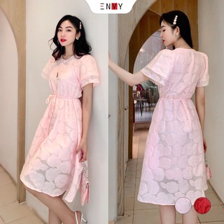 Đầm hoa hồng điều chỉnh vòng 2, chất liệu voan in hoa ENVY - D231
