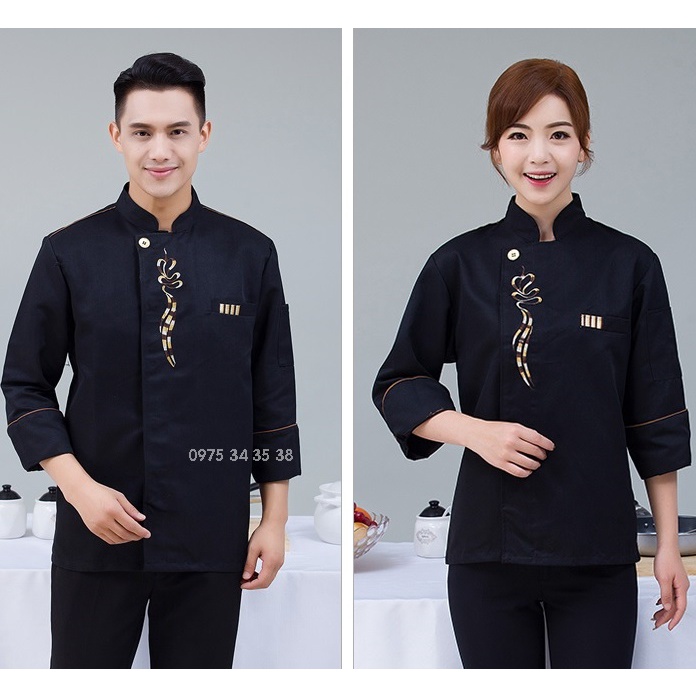 Áo đồng phục bếp cho nhà hàng, khách sạn,  mỏng ngắn tay mùa hè