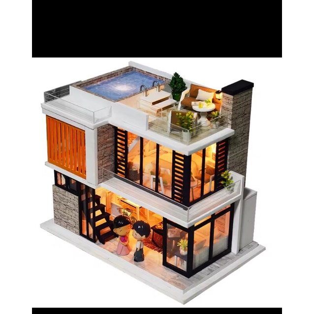 Mô hình nhà gỗ tự lắp ráp/ Diy Doll House