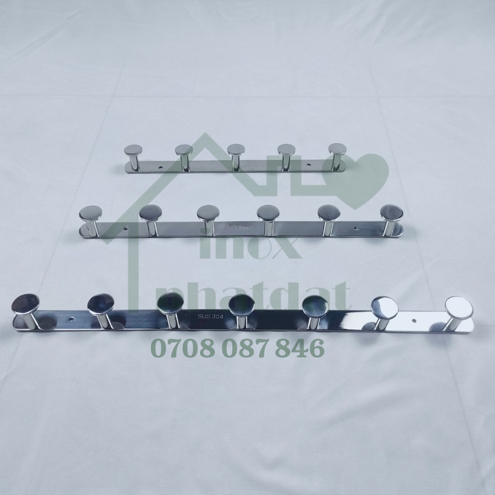 Móc treo đồ nhà tắm Inox 304 đặc PHÁT ĐẠT  không rỉ sét, Móc áo inox đồng tiền, giá treo inox