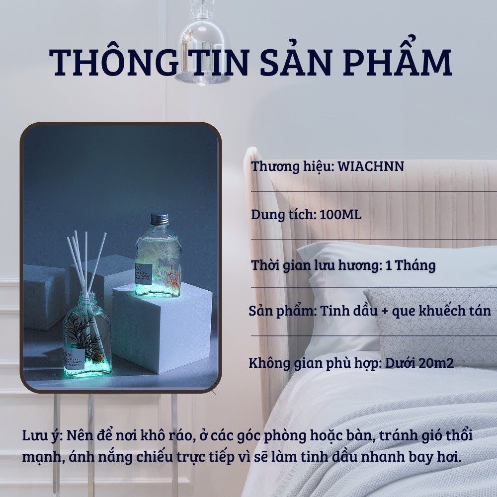 Tinh Dầu Thơm Phòng Thiên Nhiên Hoa Khô Khuếch Tán Phát Sáng Ban Đêm 100ml