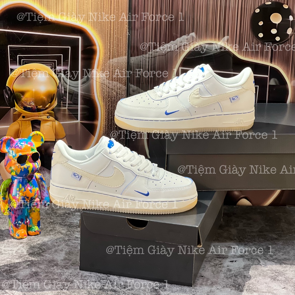 Giày Thể Thao Air Force 1 Low Global Sail Game Royal White Blue Af1 Trắng Sữa Tích Xanh