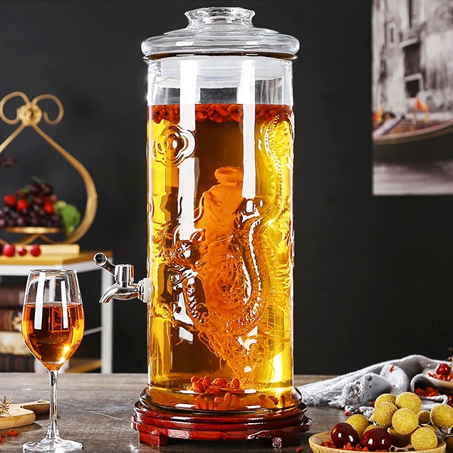Bình ngâm sâm trụ rồng 12 lít có van