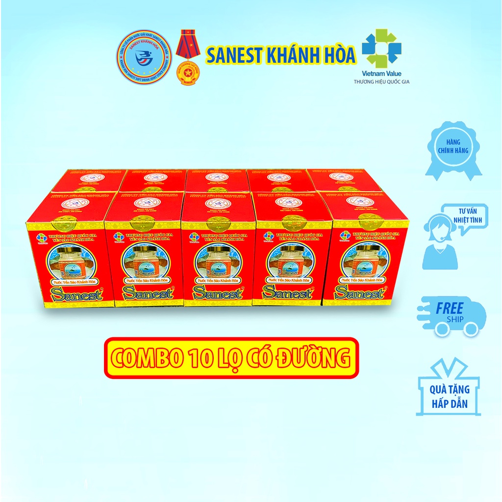 Nước yến sào Khánh Hòa Sanest - Lọ 70ml có đường