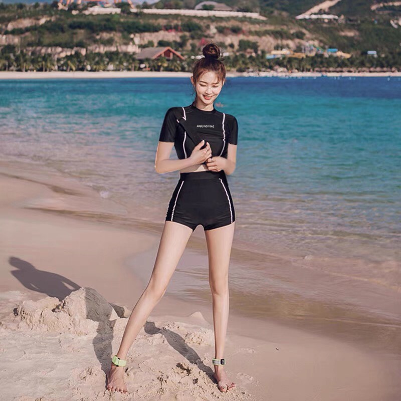 Bikini đi biển Đùi 2 mảnh LUHAZO Quảng Châu Đồ Bơi Nữ Dài Tay chống nắng Chất Đẹp 2355 k5T4-2