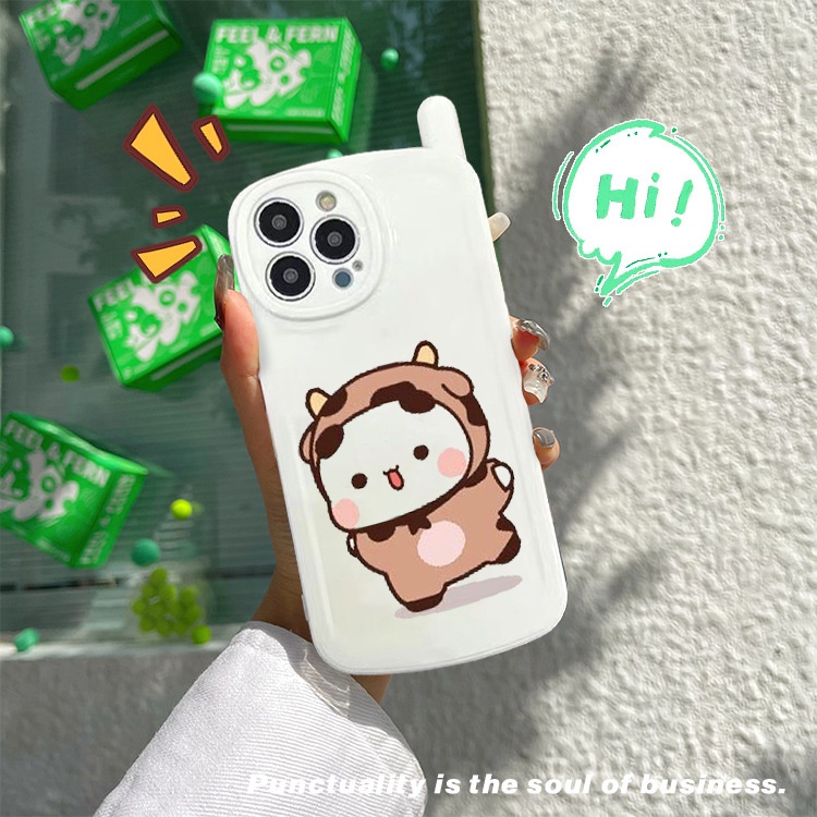 Ốp lưng iphone hình điện thoại gấu giả nai má hồng đáng iu cho 7plus/8/8plus/x/xr/xs/11/12/13/14/pro/max/plus/promax/6pl