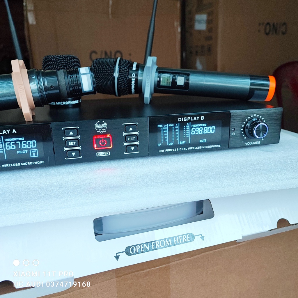 Mic không dây BBS u898 plus micro BBS u 898 plus loại một thông minh cao cấp tự ngắt gia tốc karraoke cực hay 2023