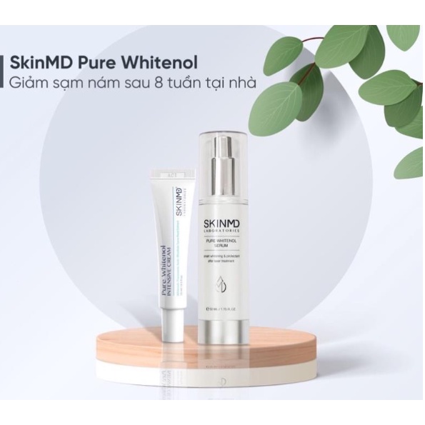 Combo Giảm nám và tình trạng tăng sắc tố cho da Nám và dưỡng trắng da SkinMD Pure Whitenol