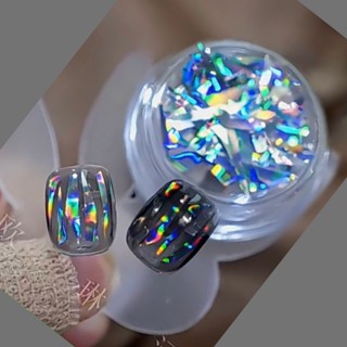 Sét giấy thủy tinh dạ quang , Giấy galaxy thủy tinh phụ kiện trang trí móng nail
