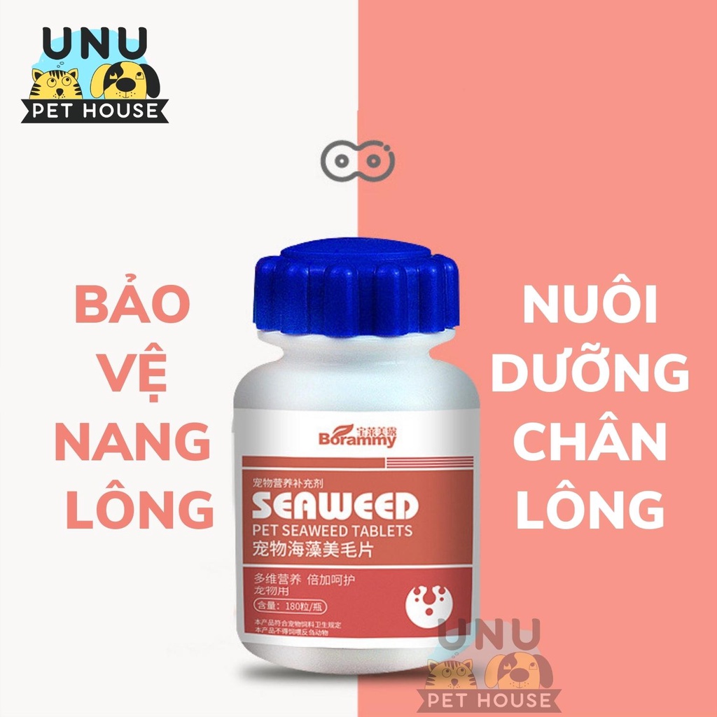 Vitamin cho chó mèo, tổng hợp các loại canxi, viên men tiêu hóa, dưỡng lông, khoáng chất cho chó mèo, lọ 180 viên – UNU