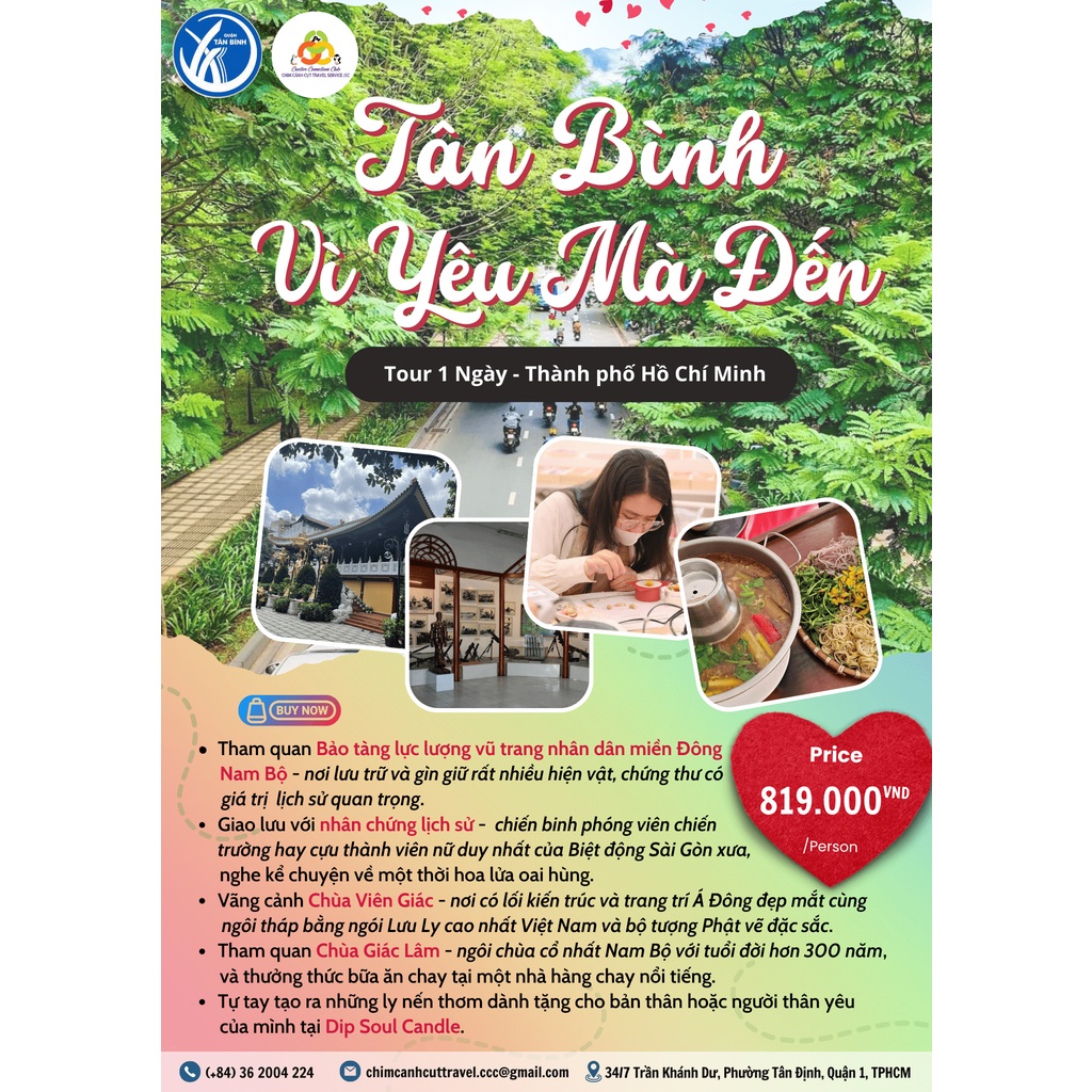 chương trình du lịch "Tân Bình - Vì Yêu Mà Đến " - 1 Ngày - Chim Cánh Cụt Travel JSC
