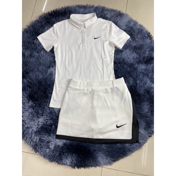 Sét golf, tennis nữ váy xẻ 1 bên, bên trong váy là quần, lên phom đẹp mê