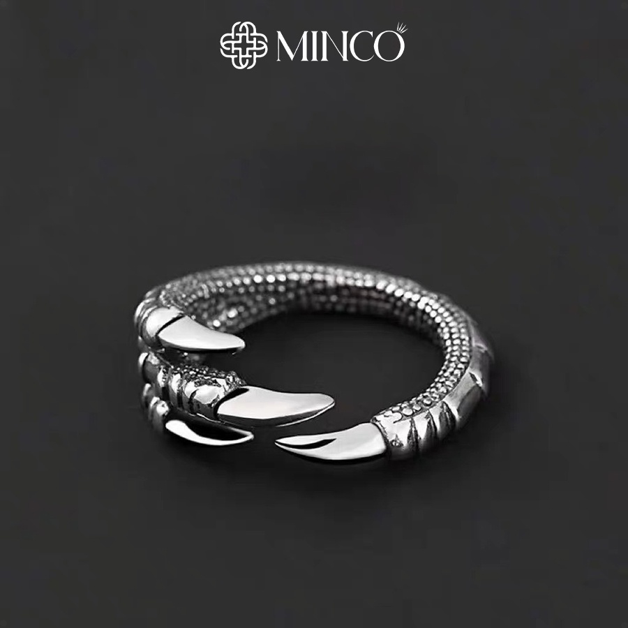 Nhẫn Nam Vuốt Rồng Minco Accessories Nhẫn Nam Black Stone phong cách thời trang sang trọng cá tính NT132