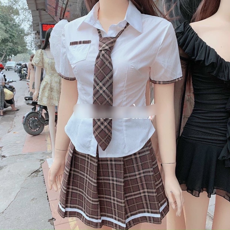 Sét váy áo sơ mi