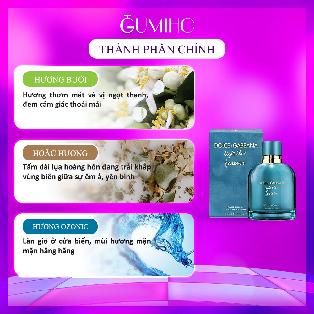 Nước hoa nam D.G Light Blue Forever Pour Homme EDP - Gumiho Perfume