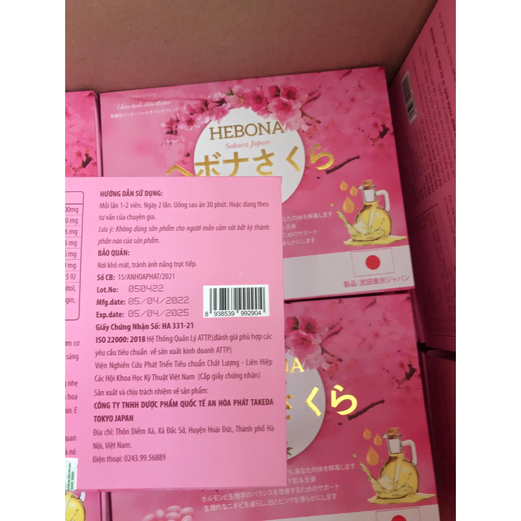 Viên Uống Thơm Cơ Thể HEBONA Sakura Japan 60v