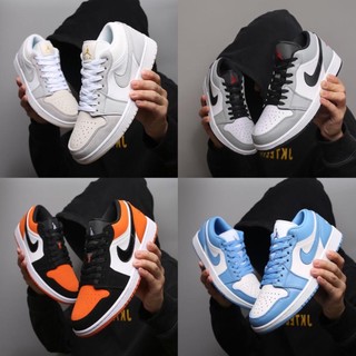 Giày thể thao Jordan cổ thấp các màu Đen xám xanh cam Hot trend nam nữ, full box full bill