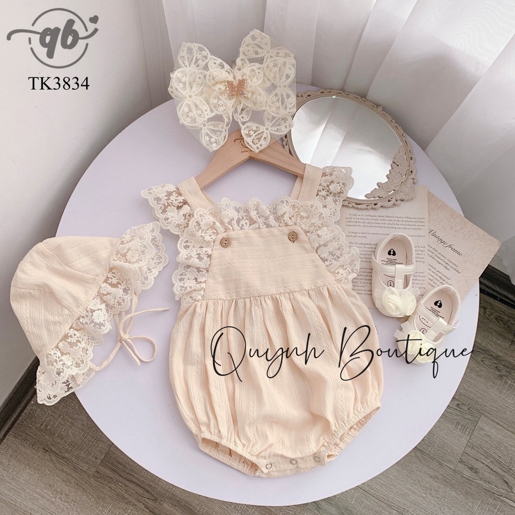 Quần áo trẻ em Quỳnh Boutique Mẫu body ren nhẹ nhàng thanh lịch cho bé