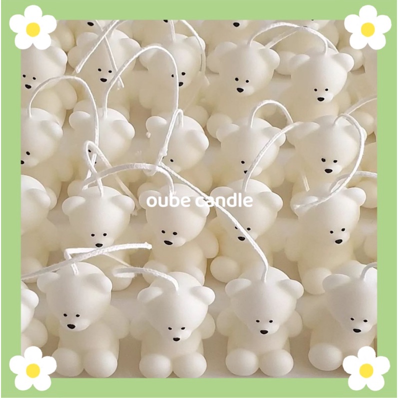 Nến Thơm Tạo Hình Gấu Nhỏ Đáng Yêu Quà Tặng Decor Phòng Tinh Dầu Thư Giãn Cao Cấp | Oube Candle