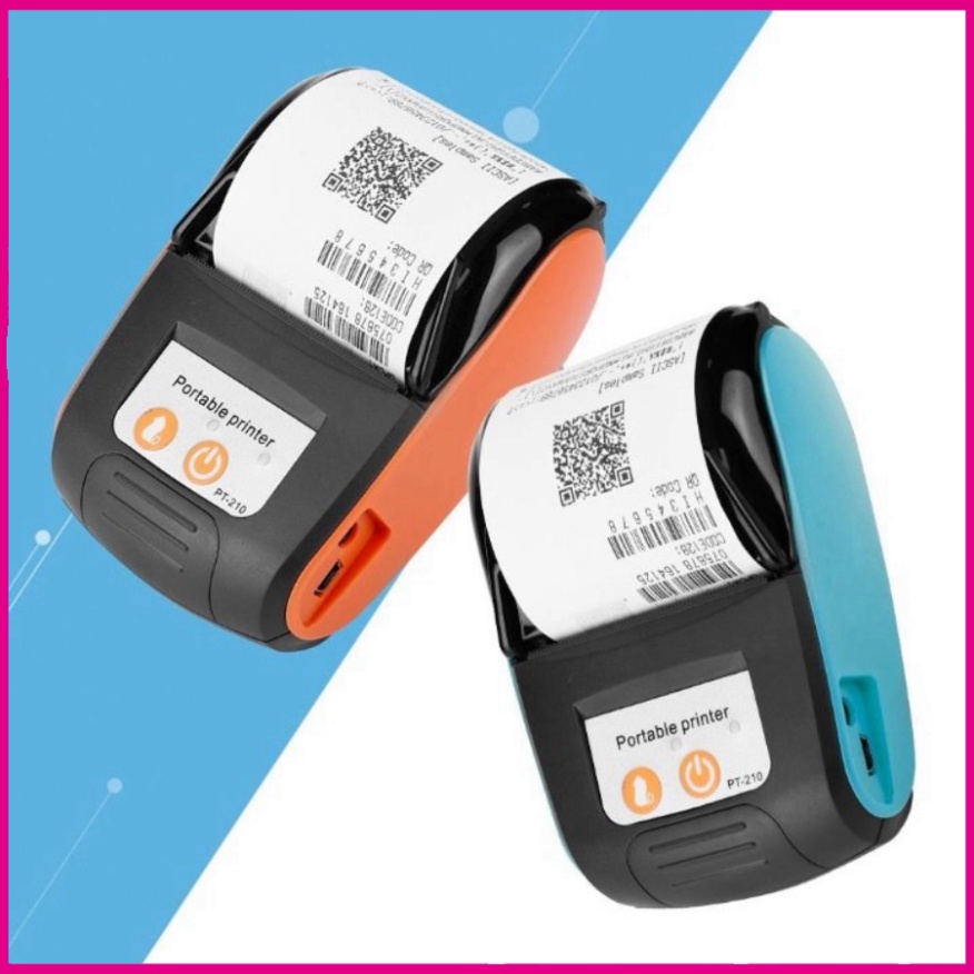 Máy in nhiệt Bluetooth PT210 di động 58mm in hóa đơn, stiker, in đơn trà sữa,... tặng kèm giấy in dán free ship toàn quố