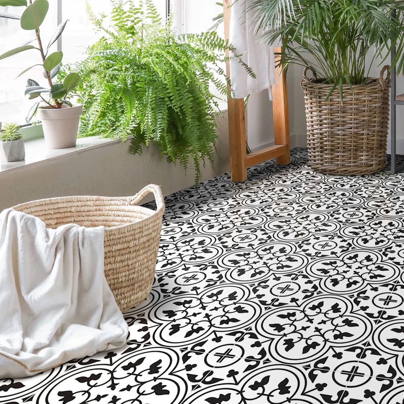 Khổ lớn 5m Decal dán gạch sàn bếp chống thấm nước chống trơn trượt - Decal dán tường bếp lau chùi dễ dàng - HN Decor