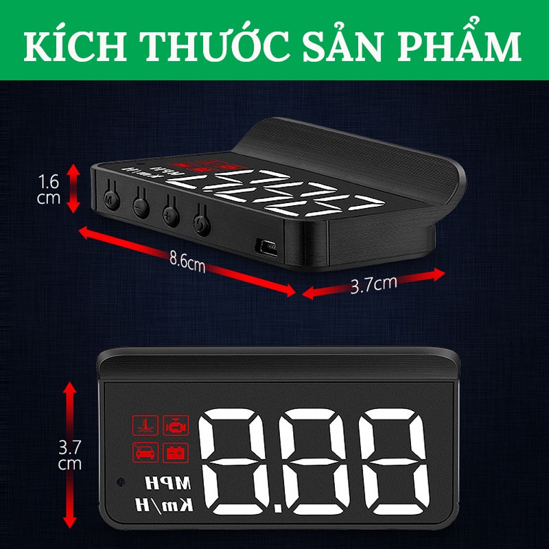 HUD Hiển Thị Tốc Độ Kính Lái Ô Tô M3, C100 Cắm Nguồn OBD2 HD Chất Lượng Cao CarZone.Top | BigBuy360 - bigbuy360.vn